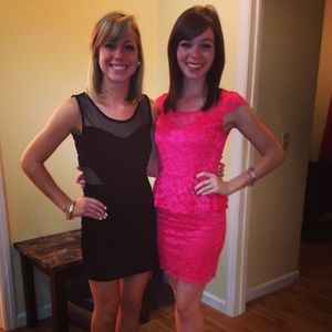 Black sleeveless with sheer dress